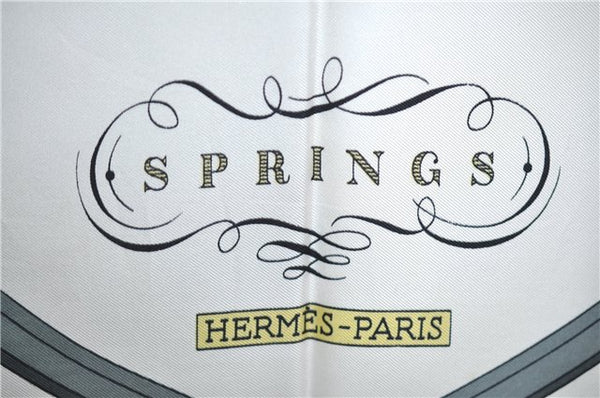 Authentic HERMES Carre 90 Scarf "SPRINGS" Silk Red 6724E