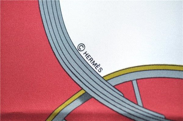 Authentic HERMES Carre 90 Scarf "SPRINGS" Silk Red 6724E
