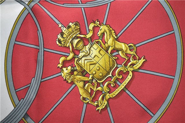 Authentic HERMES Carre 90 Scarf "SPRINGS" Silk Red 6724E