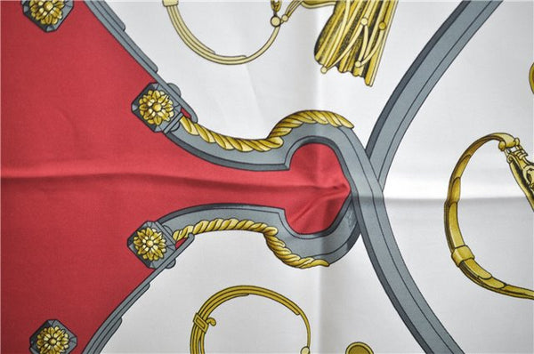Authentic HERMES Carre 90 Scarf "SPRINGS" Silk Red 6724E