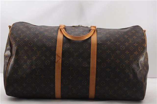 Authentic Louis Vuitton Monogram Keepall Bandouliere 60 M41412 Boston Bag 6724F