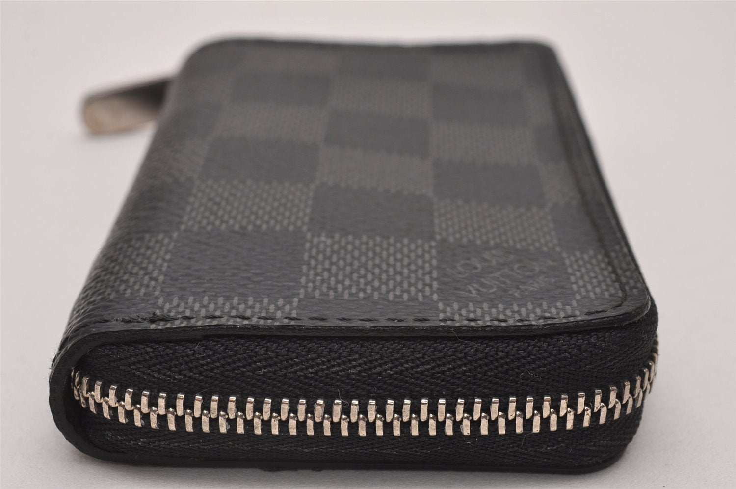 Authentic Louis Vuitton Damier Graphite Zippy Coin Purse Wallet N63076 LV 6724I