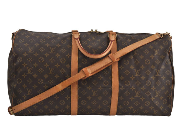 Auth Louis Vuitton Monogram Keepall Bandouliere 60 Boston Bag M41412 LV 6726D