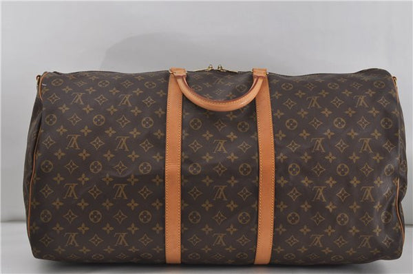 Auth Louis Vuitton Monogram Keepall Bandouliere 60 Boston Bag M41412 LV 6726D