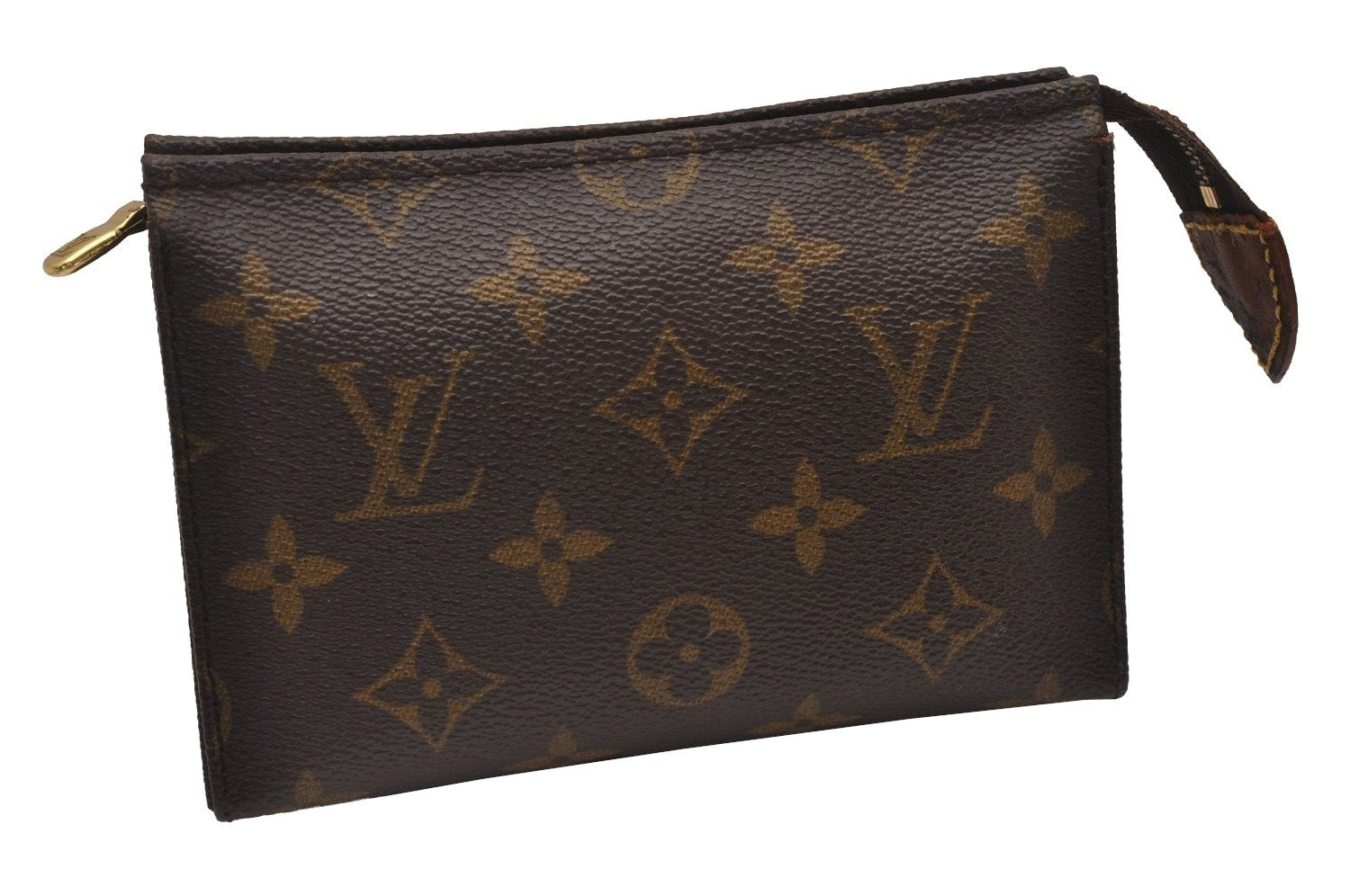 Authentic Louis Vuitton Monogram Poche Toilette 15 M47546 Cosmetics Pouch 6726I