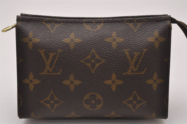Authentic Louis Vuitton Monogram Poche Toilette 15 M47546 Cosmetics Pouch 6726I