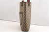 Authentic GUCCI Web Sherry Line Shoulder Tote Bag GG PVC Leather Brown 6728F