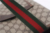 Authentic GUCCI Web Sherry Line Shoulder Tote Bag GG PVC Leather Brown 6728F
