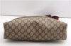 Authentic GUCCI Web Sherry Line Shoulder Tote Bag GG PVC Leather Brown 6728F