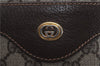 Authentic GUCCI Web Sherry Line Shoulder Tote Bag GG PVC Leather Brown 6728F