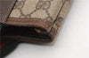 Authentic GUCCI Web Sherry Line Shoulder Tote Bag GG PVC Leather Brown 6728F