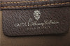 Authentic GUCCI Web Sherry Line Shoulder Tote Bag GG PVC Leather Brown 6728F
