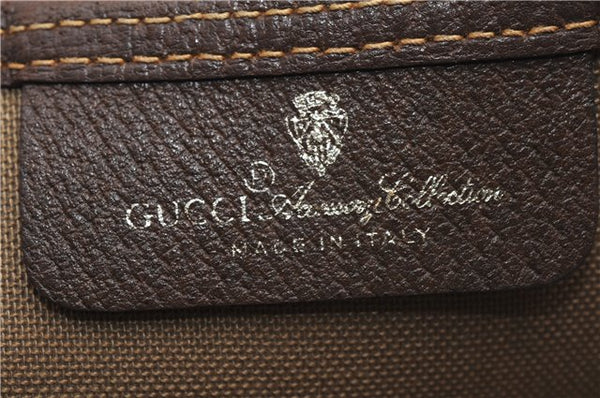 Authentic GUCCI Web Sherry Line Shoulder Tote Bag GG PVC Leather Brown 6728F