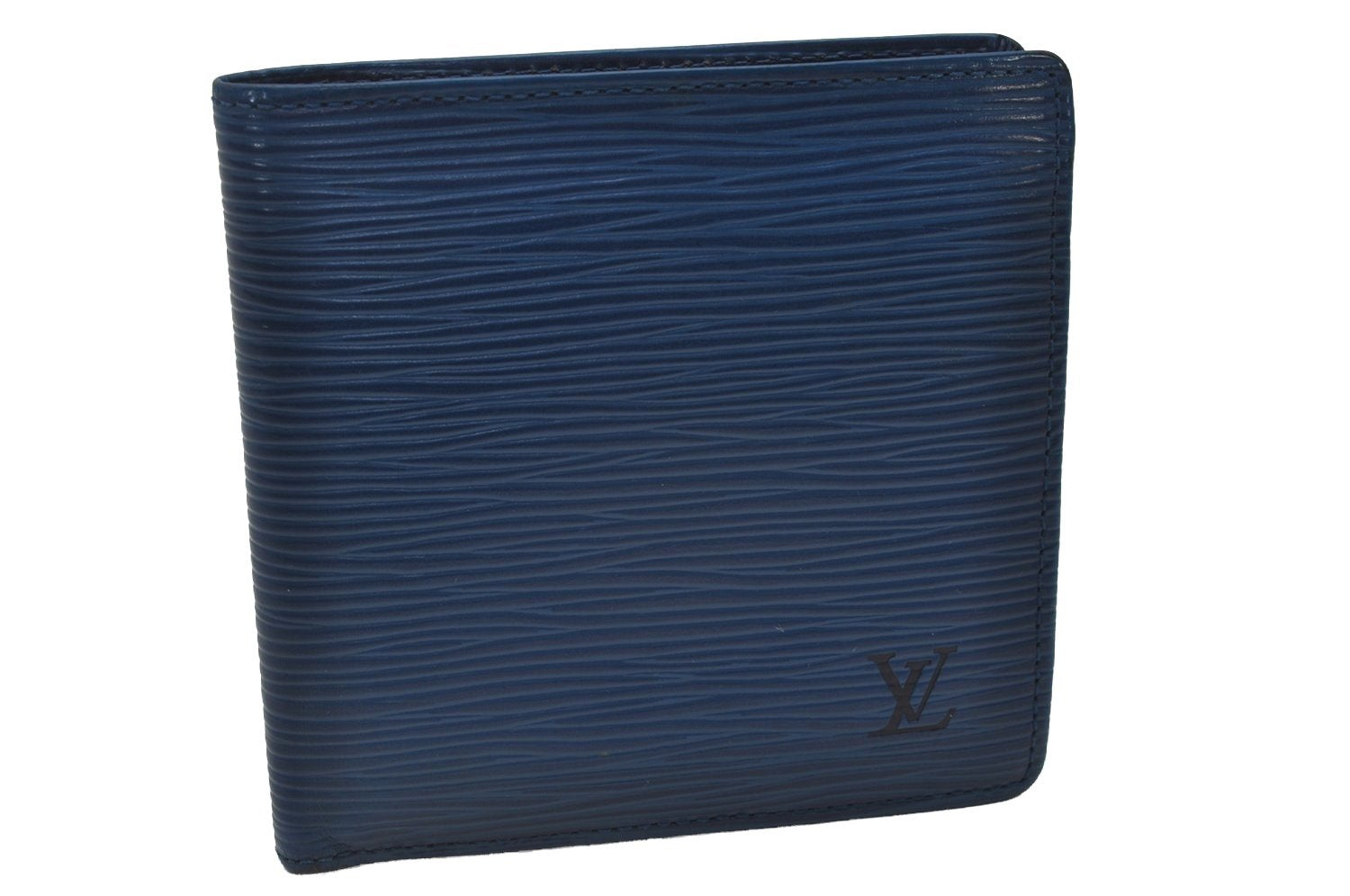 Authentic Louis Vuitton Epi Portefeuille Marco Wallet Purse Blue M60613 LV 6728I