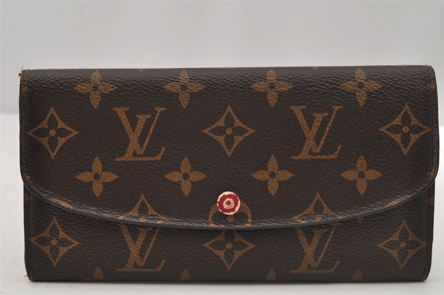 Authentic Louis Vuitton Monogram Portefeuille Emilie Wallet M60697 Purple 6730I