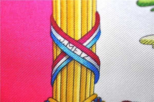 Authentic HERMES Carre 90 Scarf "1789 LIBERTE EGALITE" Silk Pink 6731E