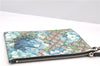 Authentic GUCCI GG Blooms PVC Clutch Hand Bag Purse 546349 Navy Blue 6732F
