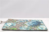 Authentic GUCCI GG Blooms PVC Clutch Hand Bag Purse 546349 Navy Blue 6732F