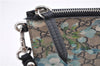 Authentic GUCCI GG Blooms PVC Clutch Hand Bag Purse 546349 Navy Blue 6732F