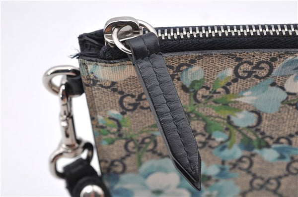 Authentic GUCCI GG Blooms PVC Clutch Hand Bag Purse 546349 Navy Blue 6732F