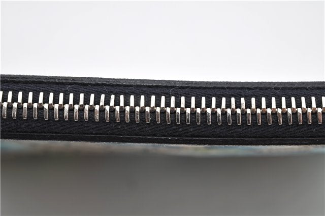 Authentic GUCCI GG Blooms PVC Clutch Hand Bag Purse 546349 Navy Blue 6732F