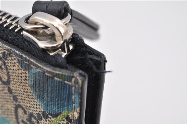 Authentic GUCCI GG Blooms PVC Clutch Hand Bag Purse 546349 Navy Blue 6732F