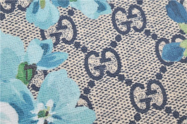 Authentic GUCCI GG Blooms PVC Clutch Hand Bag Purse 546349 Navy Blue 6732F