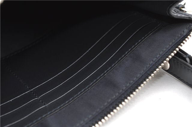 Authentic GUCCI GG Blooms PVC Clutch Hand Bag Purse 546349 Navy Blue 6732F