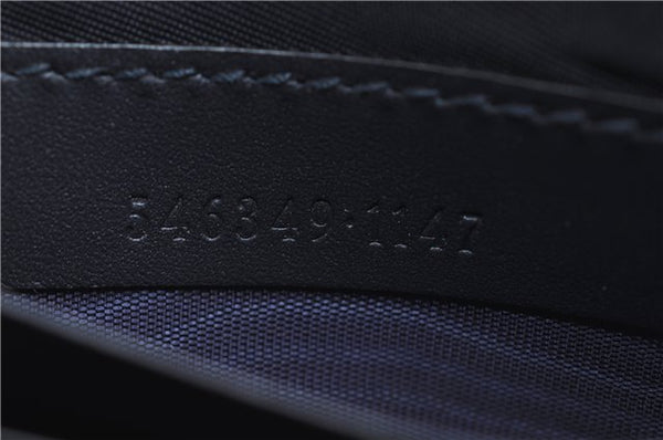 Authentic GUCCI GG Blooms PVC Clutch Hand Bag Purse 546349 Navy Blue 6732F