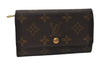 Authentic Louis Vuitton Monogram Porte Monnaie Zip Bifold Wallet M61735 LV 6732I