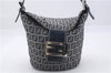 Authentic FENDI Zucchino Shoulder Hand Bag Purse Canvas Leather Blue 6733D