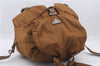 Authentic PRADA Nylon Leather Backpack Brown 6734D