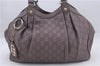 Authentic GUCCI Guccissima Sukey Leather Shoulder Tote Bag 211944 Purple 6735D