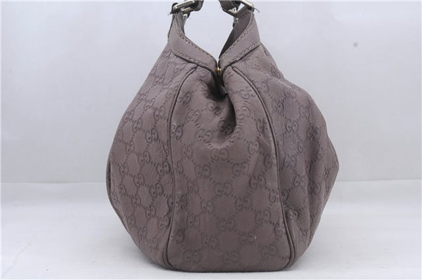 Authentic GUCCI Guccissima Sukey Leather Shoulder Tote Bag 211944 Purple 6735D