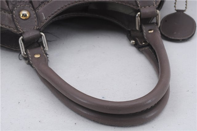 Authentic GUCCI Guccissima Sukey Leather Shoulder Tote Bag 211944 Purple 6735D