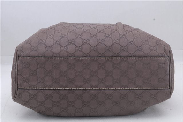 Authentic GUCCI Guccissima Sukey Leather Shoulder Tote Bag 211944 Purple 6735D