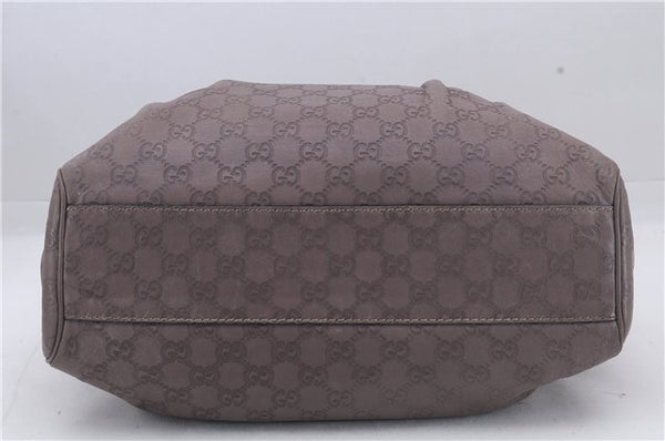 Authentic GUCCI Guccissima Sukey Leather Shoulder Tote Bag 211944 Purple 6735D
