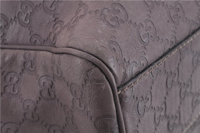 Authentic GUCCI Guccissima Sukey Leather Shoulder Tote Bag 211944 Purple 6735D