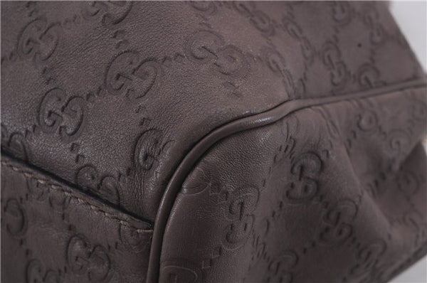 Authentic GUCCI Guccissima Sukey Leather Shoulder Tote Bag 211944 Purple 6735D