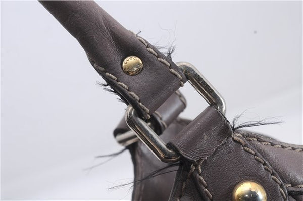 Authentic GUCCI Guccissima Sukey Leather Shoulder Tote Bag 211944 Purple 6735D