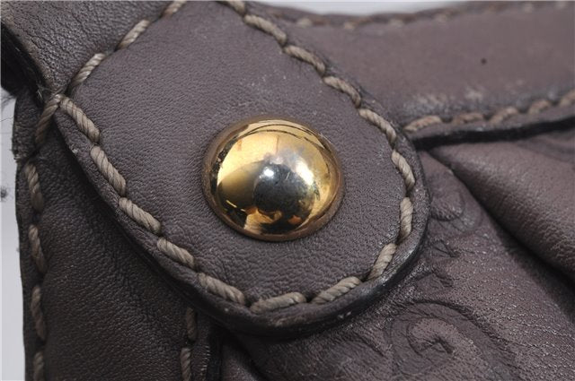 Authentic GUCCI Guccissima Sukey Leather Shoulder Tote Bag 211944 Purple 6735D