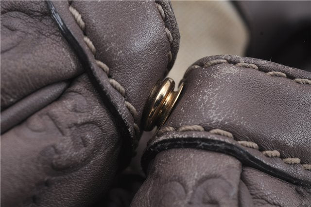 Authentic GUCCI Guccissima Sukey Leather Shoulder Tote Bag 211944 Purple 6735D