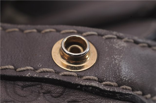 Authentic GUCCI Guccissima Sukey Leather Shoulder Tote Bag 211944 Purple 6735D