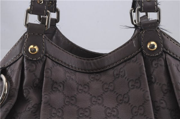Authentic GUCCI Guccissima Sukey Leather Shoulder Tote Bag 211944 Purple 6735D