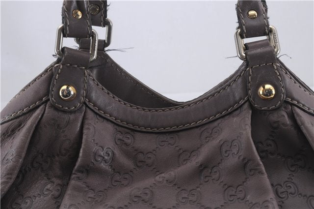 Authentic GUCCI Guccissima Sukey Leather Shoulder Tote Bag 211944 Purple 6735D