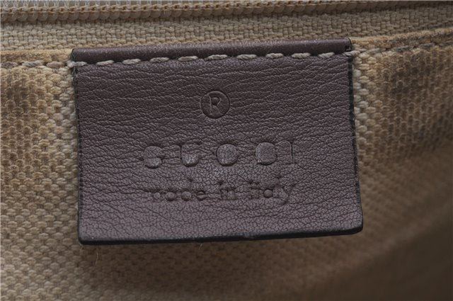 Authentic GUCCI Guccissima Sukey Leather Shoulder Tote Bag 211944 Purple 6735D