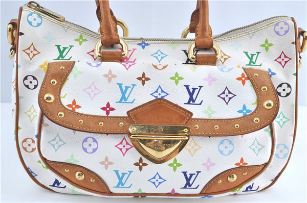 Auth Louis Vuitton Monogram Multicolor Rita 2Way Hand Bag White M40125 LV 6737B