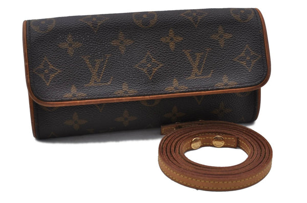 Authentic LOUIS VUITTON Monogram Pochette Twin PM Shoulder Bag M51854 LV 6737C
