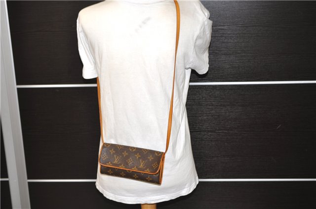 Authentic LOUIS VUITTON Monogram Pochette Twin PM Shoulder Bag M51854 LV 6737C