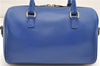 Auth SAINT LAURENT Baby Duffle 2Way Shoulder Hand Bag Purse Leather Blue 6737D